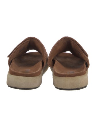 Clarks Suede Whipstitch Trim Slides