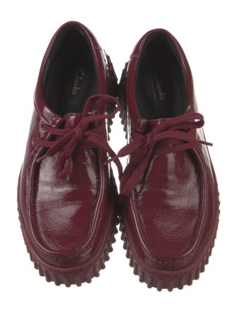 Clarks Patent Leather Embroidered Accent Oxfords