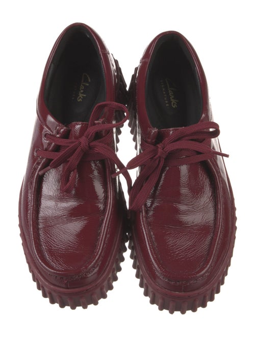 Clarks Patent Leather Embroidered Accent Oxfords