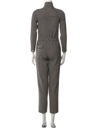 Carolina Ritzler Houndstooth Print Turtleneck Jumpsuit