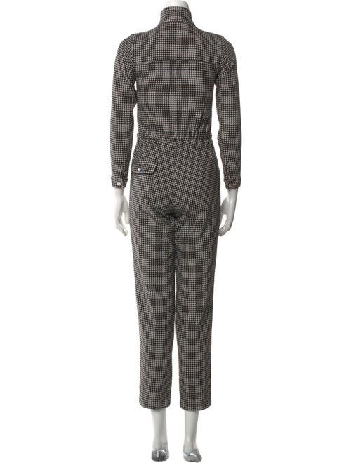 Carolina Ritzler Houndstooth Print Turtleneck Jumpsuit