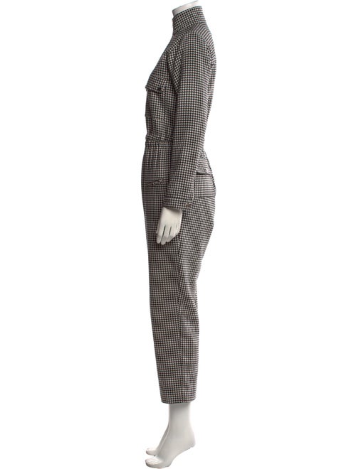 Carolina Ritzler Houndstooth Print Turtleneck Jumpsuit
