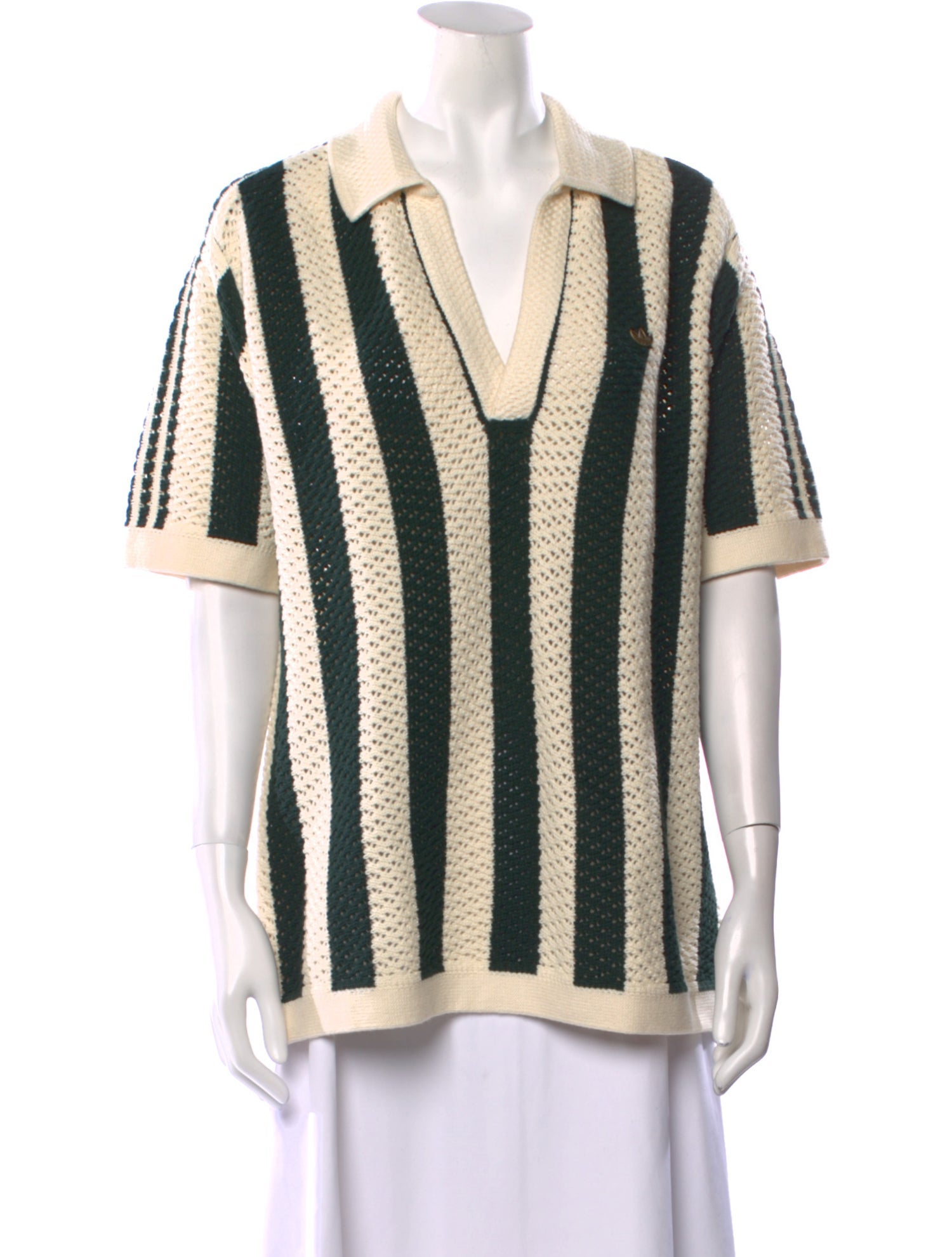CLOT x Adidas Striped V-Neck Sweater