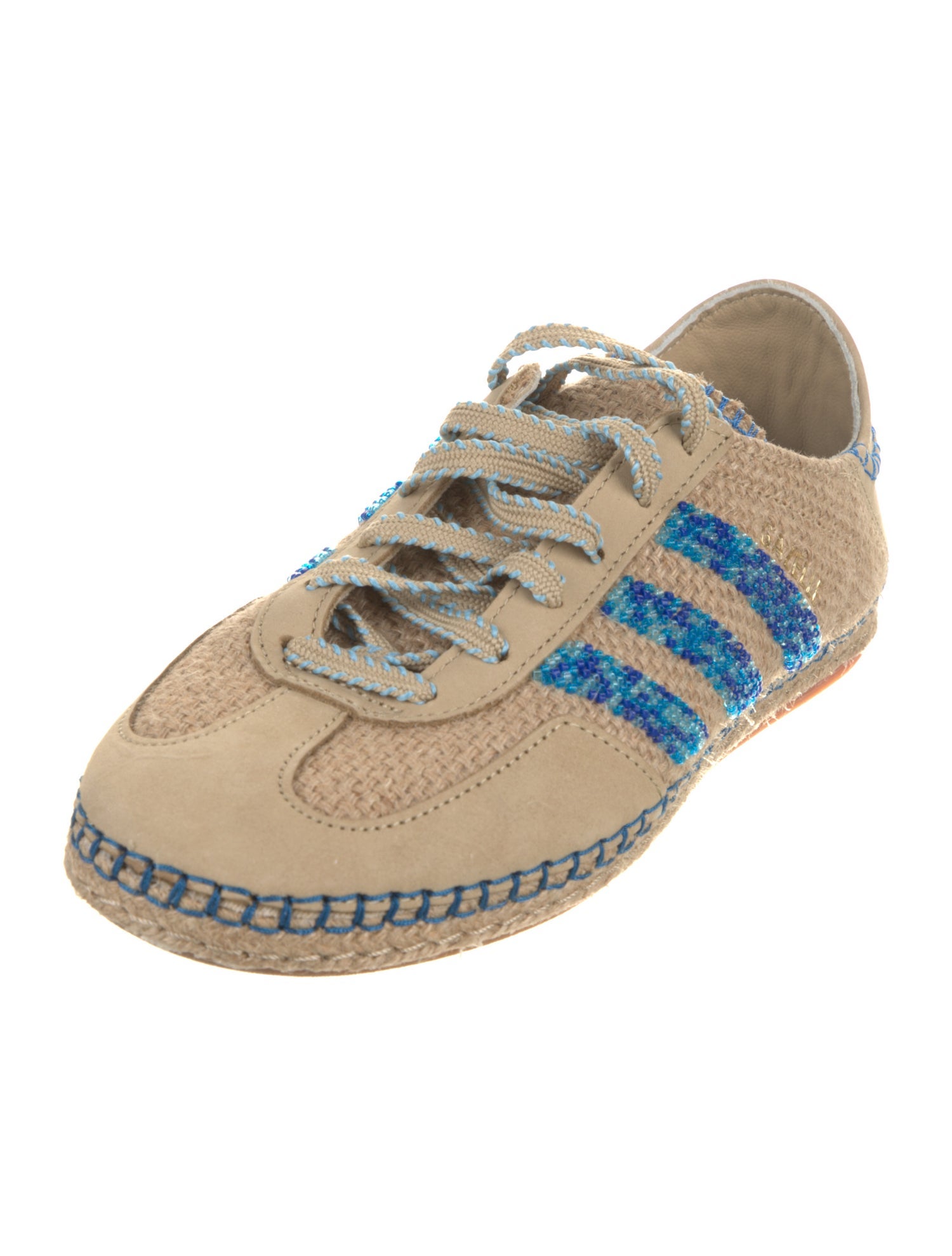 CLOT x Adidas Suede Beaded Accents Espadrille Sneakers