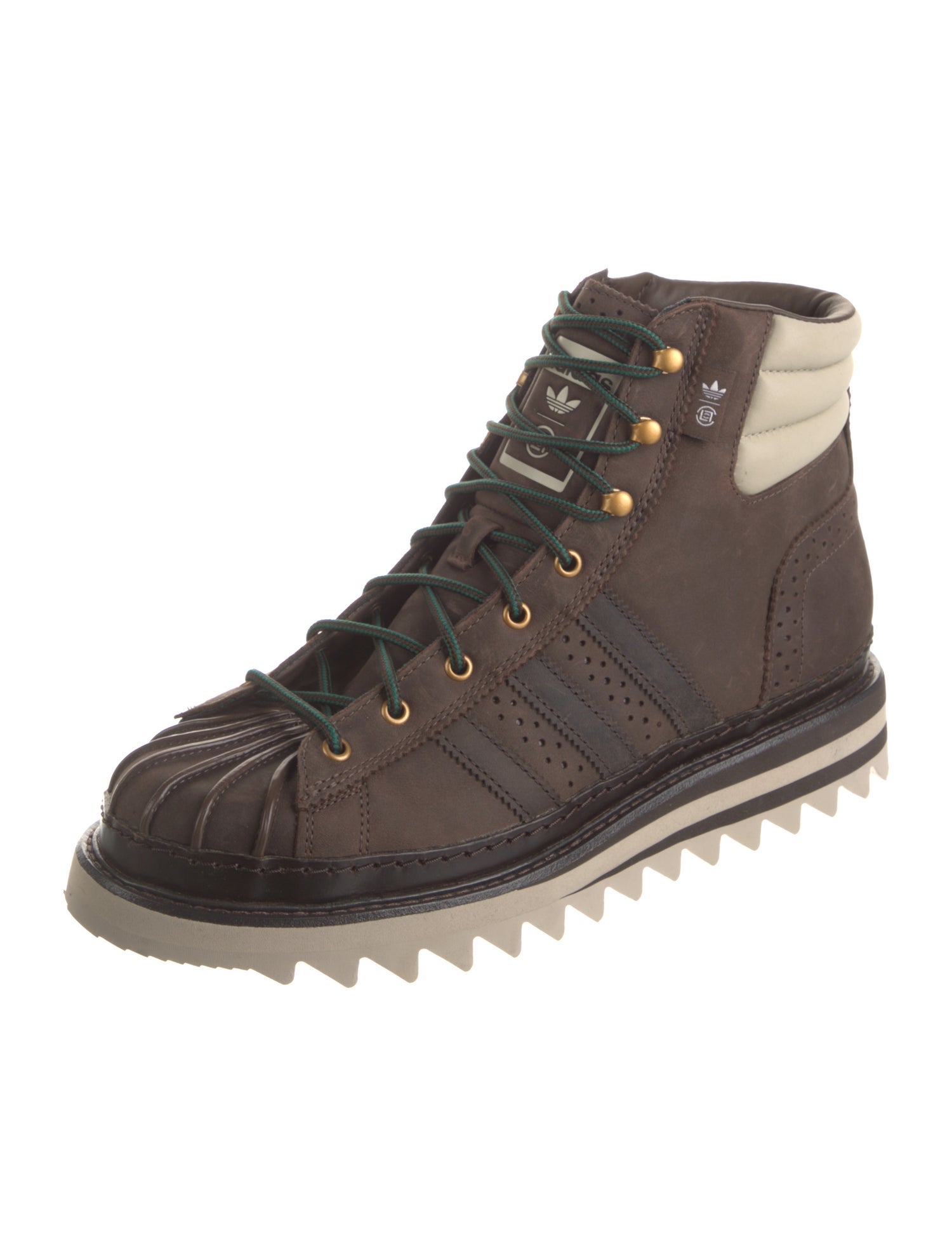 CLOT x Adidas Leather Leather Trim Embellishment Hiking Boots