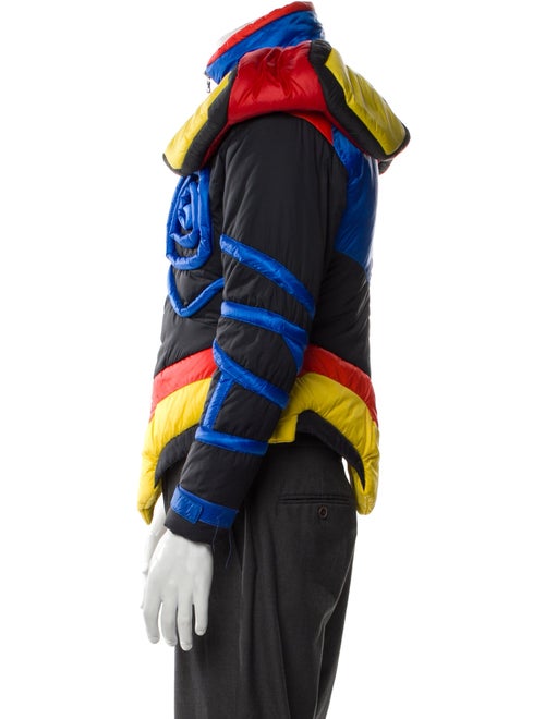 Carolina Sarria Colorblock Pattern Puffer Coat