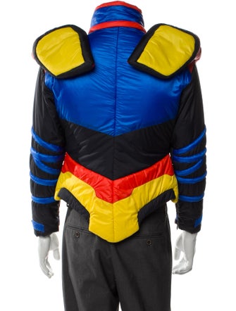 Carolina Sarria Colorblock Pattern Puffer Coat