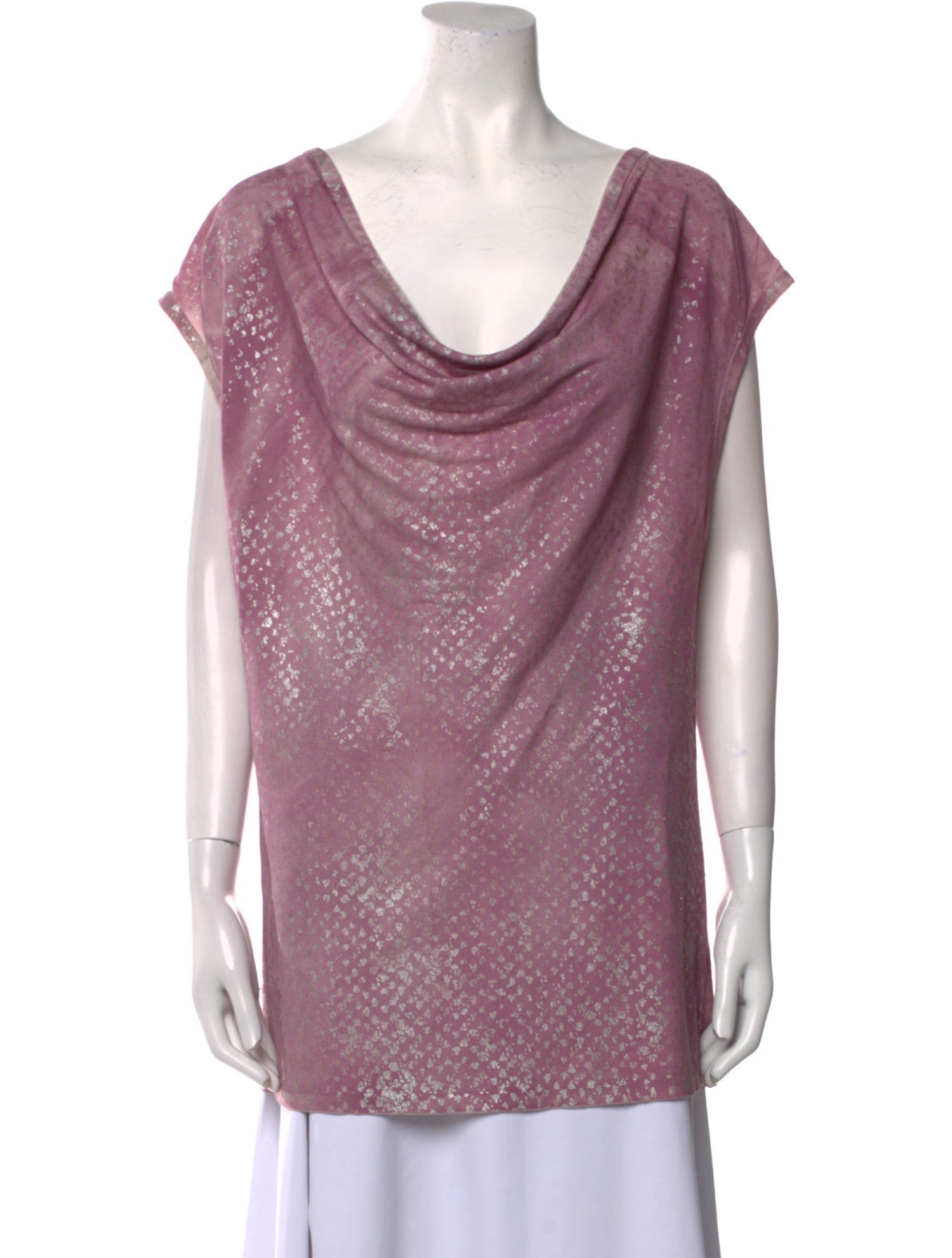 Custo Line Cowl Neck Short Sleeve Tunic