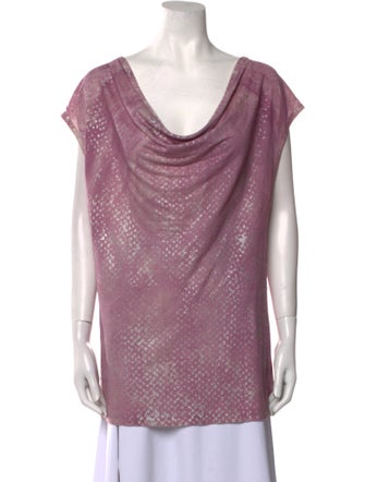 Custo Line Cowl Neck Short Sleeve Tunic