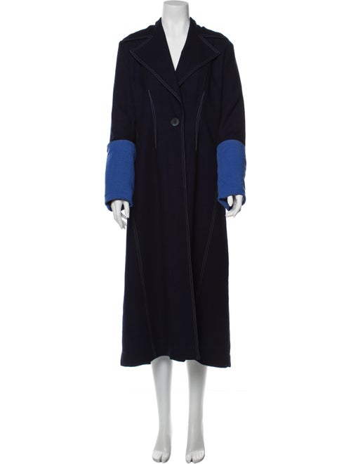 Colovos Colorblock Pattern Coat Blue