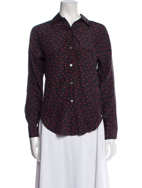 Colovos Polka Dot Print Long Sleeve Button-Up Top