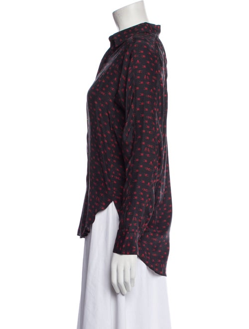 Colovos Polka Dot Print Long Sleeve Button-Up Top