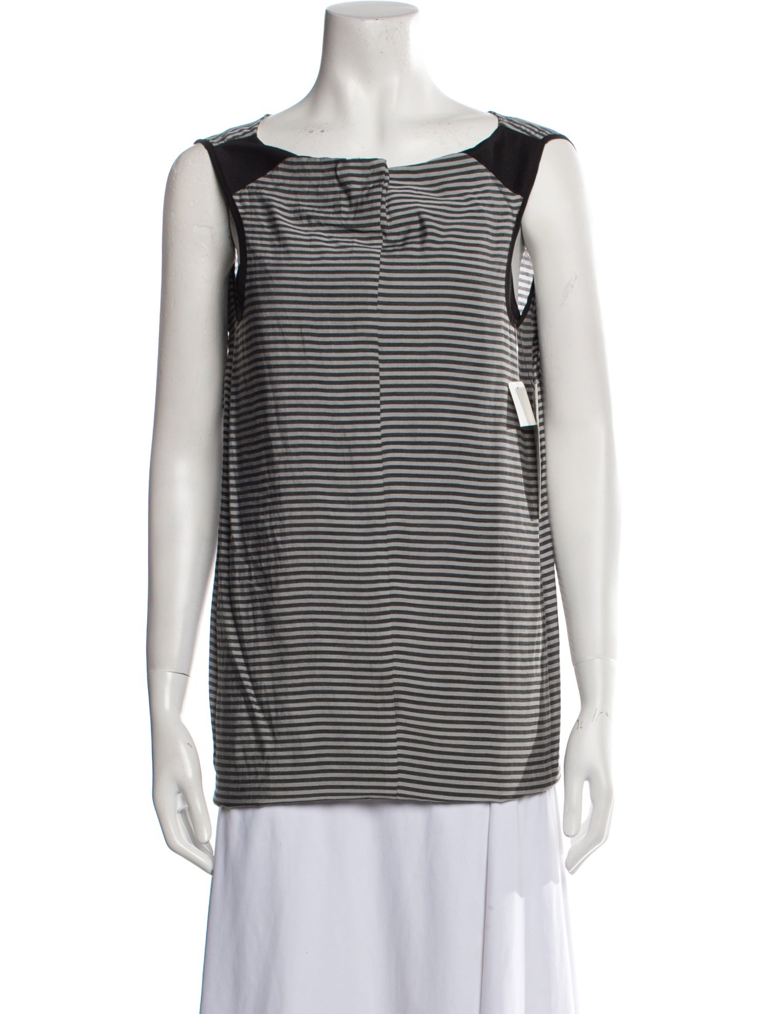 Colovos Striped Square Neckline Top