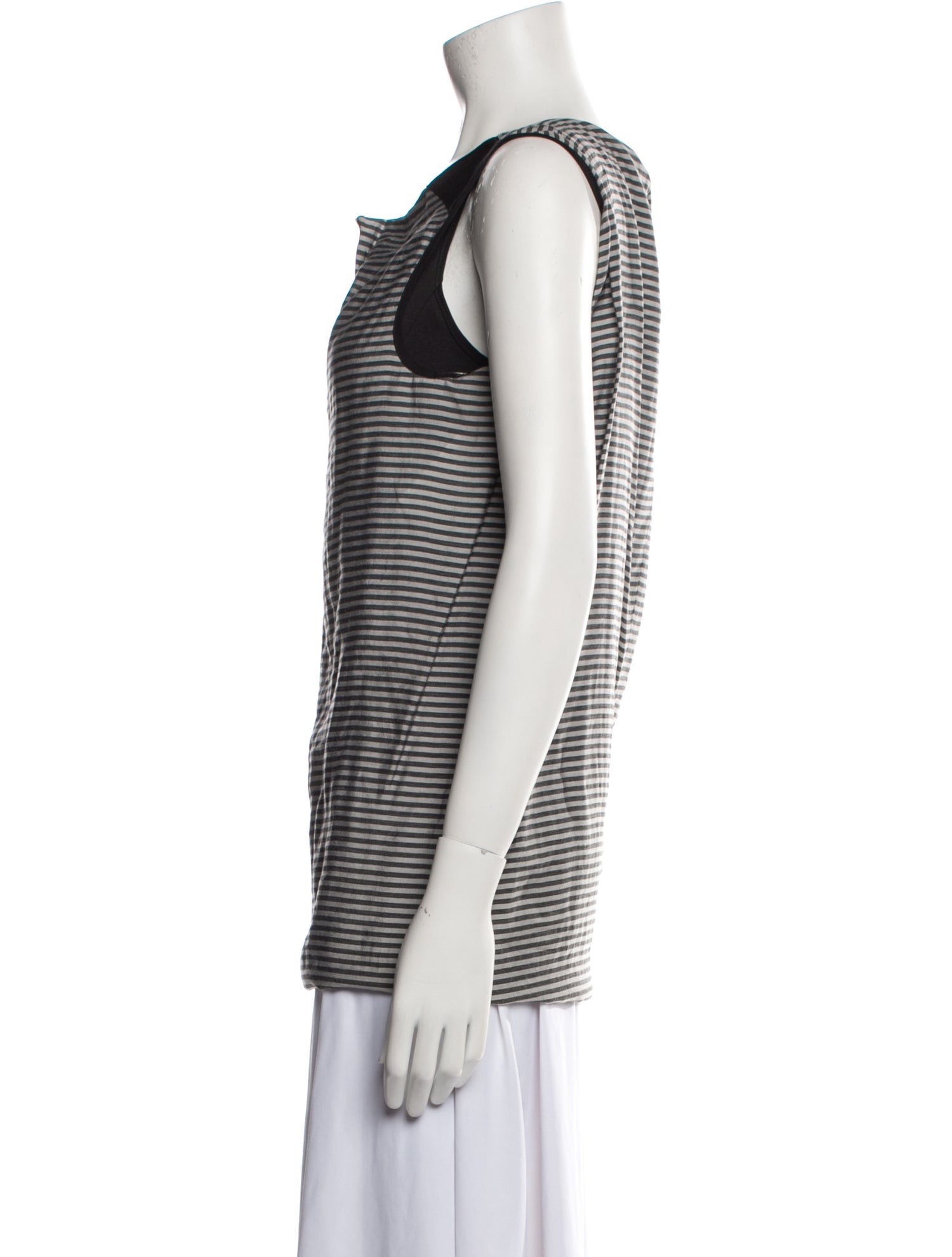 Colovos Striped Square Neckline Top
