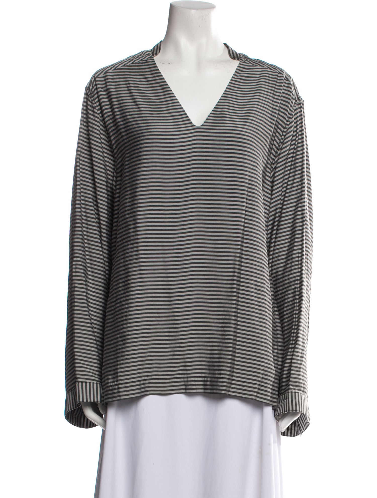 Colovos Striped V-Neck Top