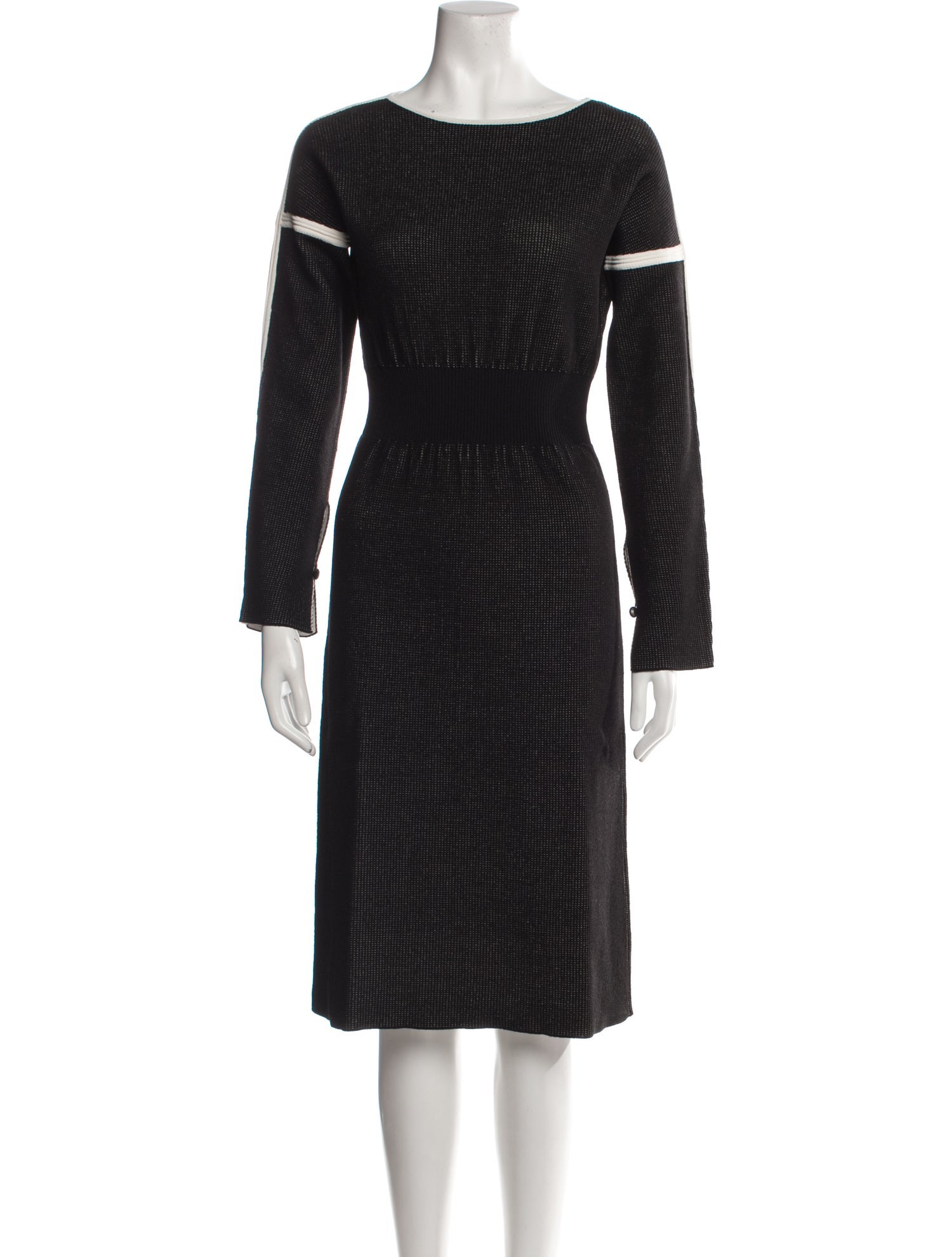 Colovos Striped Knee-Length Dress