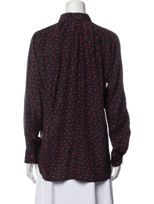 Colovos Silk Printed Button-Up Top