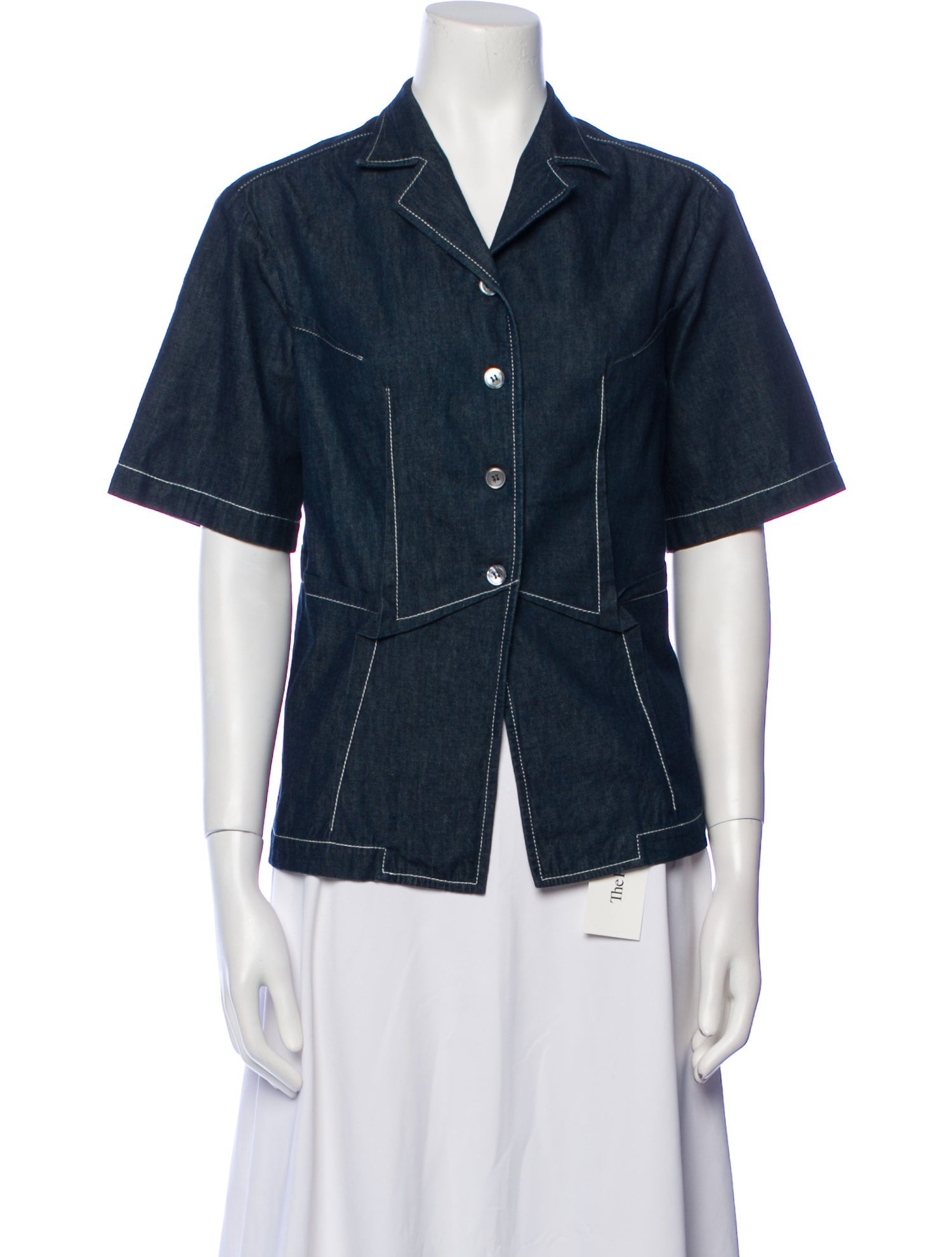 Colovos Short Sleeve Button-Up Top