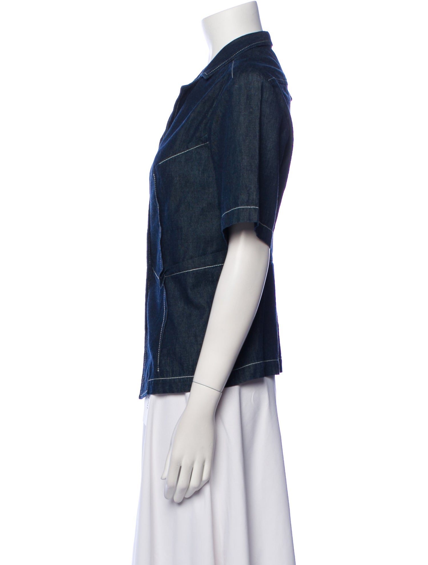 Colovos Short Sleeve Button-Up Top