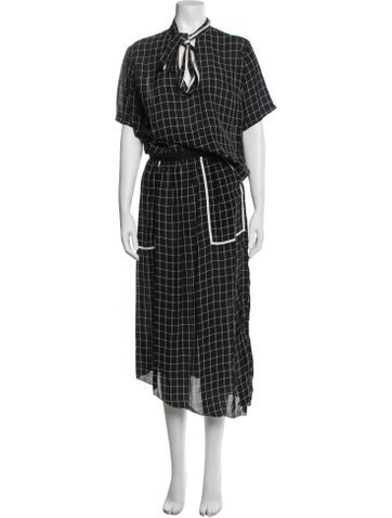 Colovos Dresses Plaid Print Long Dress US 4 | S