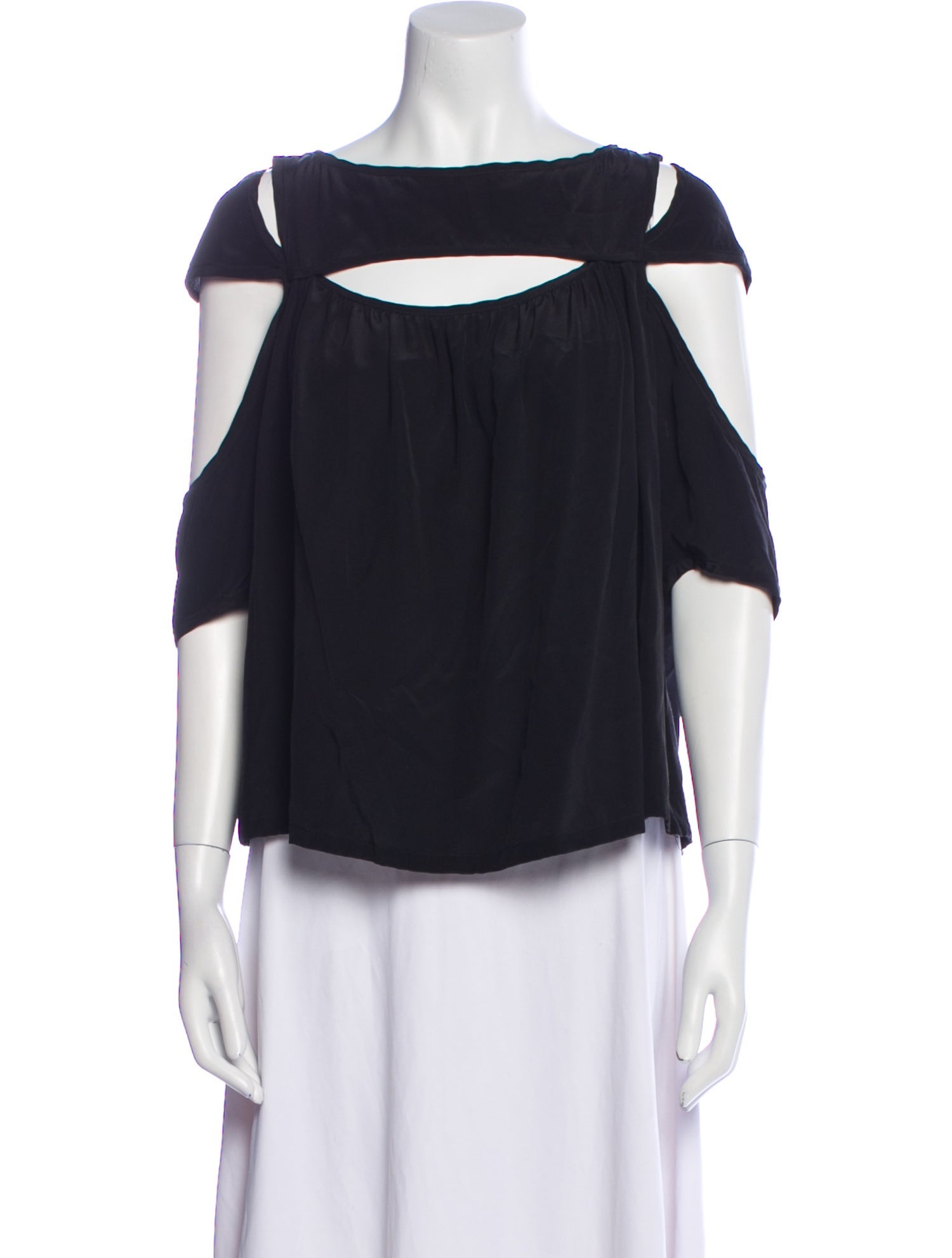 Colovos Silk Bateau Neckline Blouse