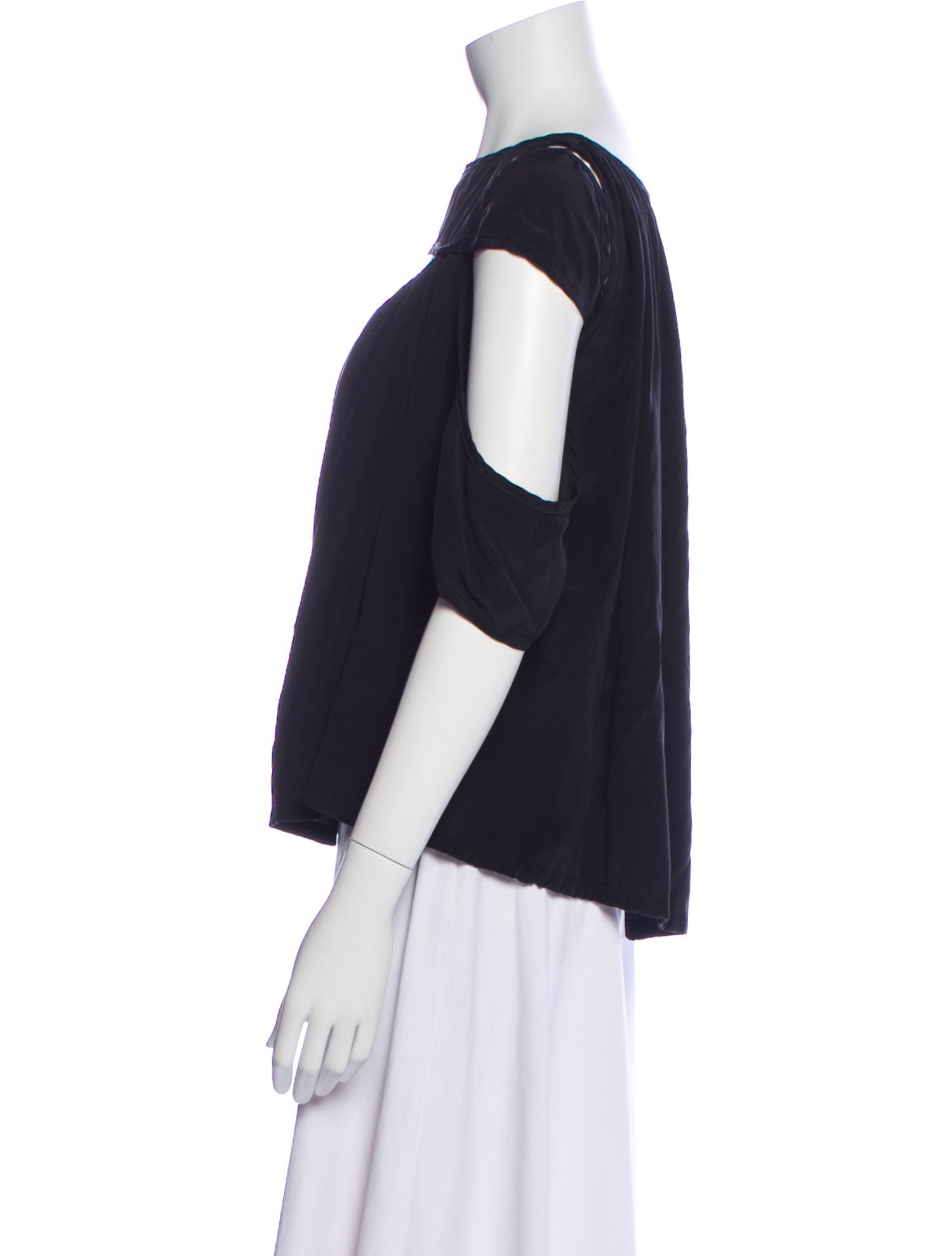 Colovos Silk Bateau Neckline Blouse