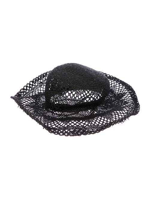 Clyde Straw Wide-Brim Hat Black