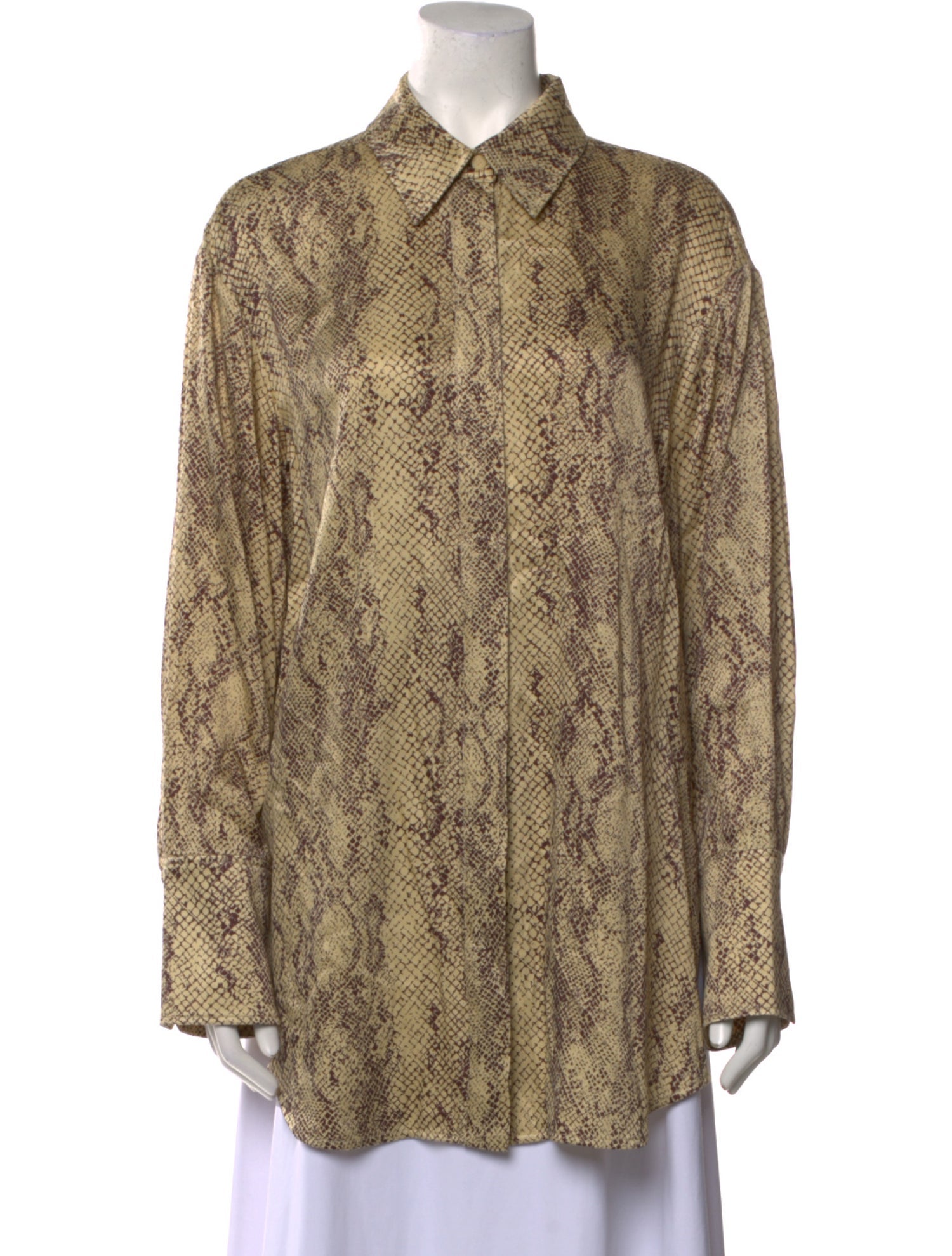Camilla and Marc Animal Print Long Sleeve Button-Up Top