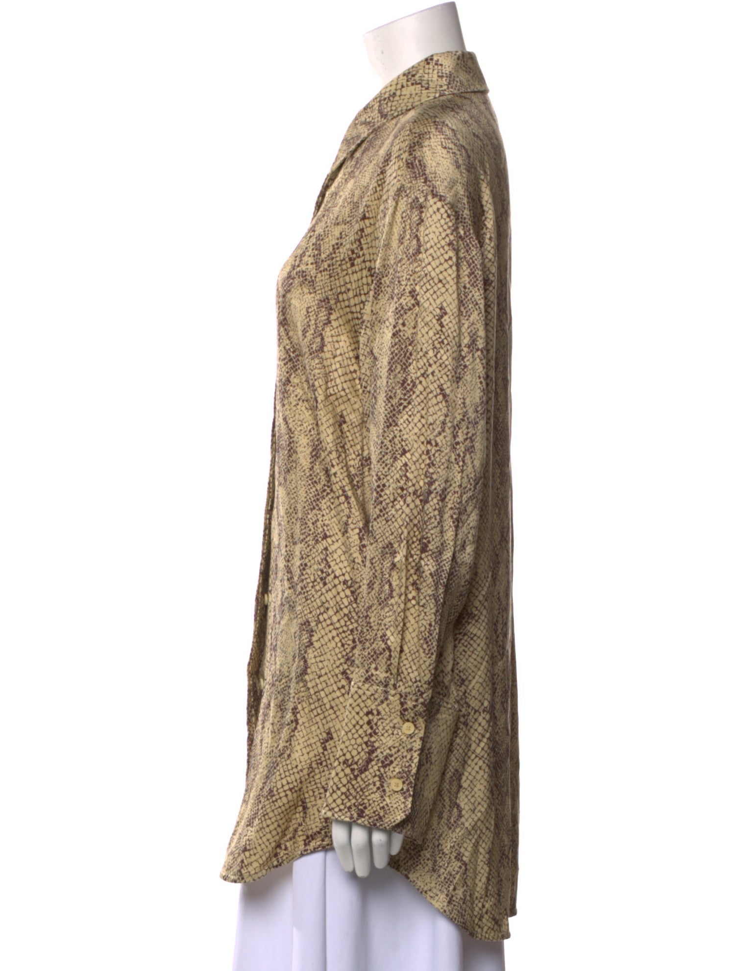 Camilla and Marc Animal Print Long Sleeve Button-Up Top