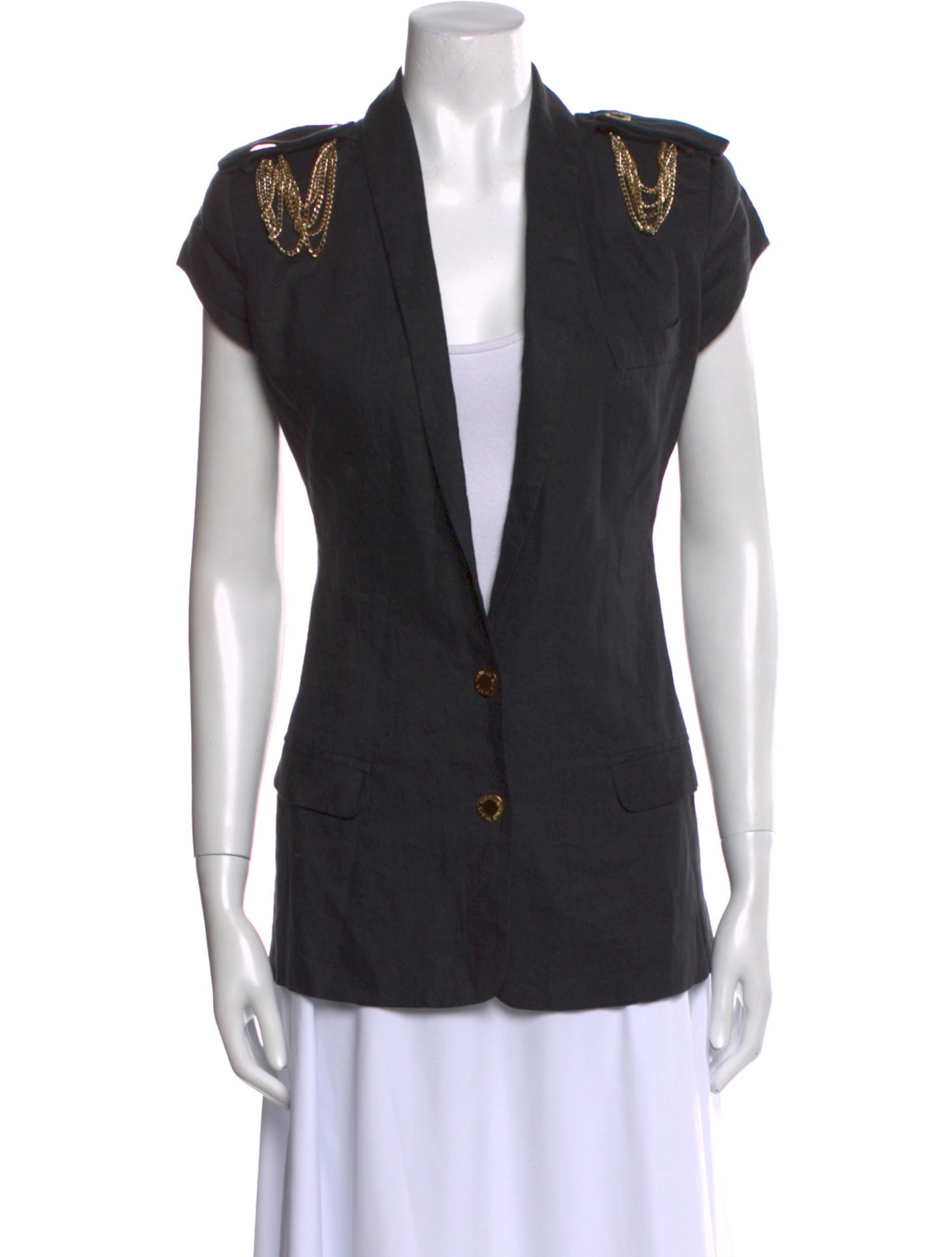 Camilla and Marc Linen V-Neck Button-Up Top