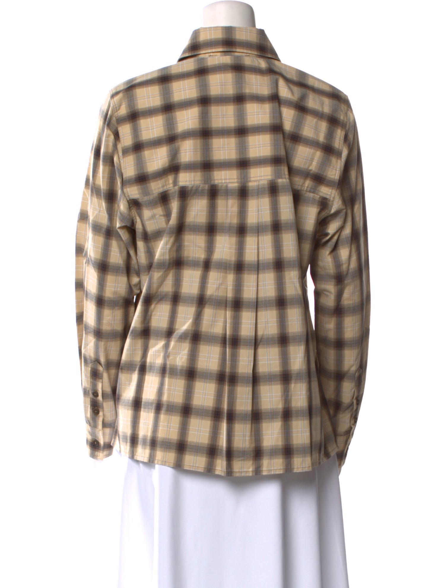 Camilla and Marc Plaid Print Long Sleeve Button-Up Top