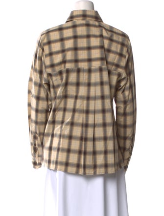 Camilla and Marc Plaid Print Long Sleeve Button-Up Top