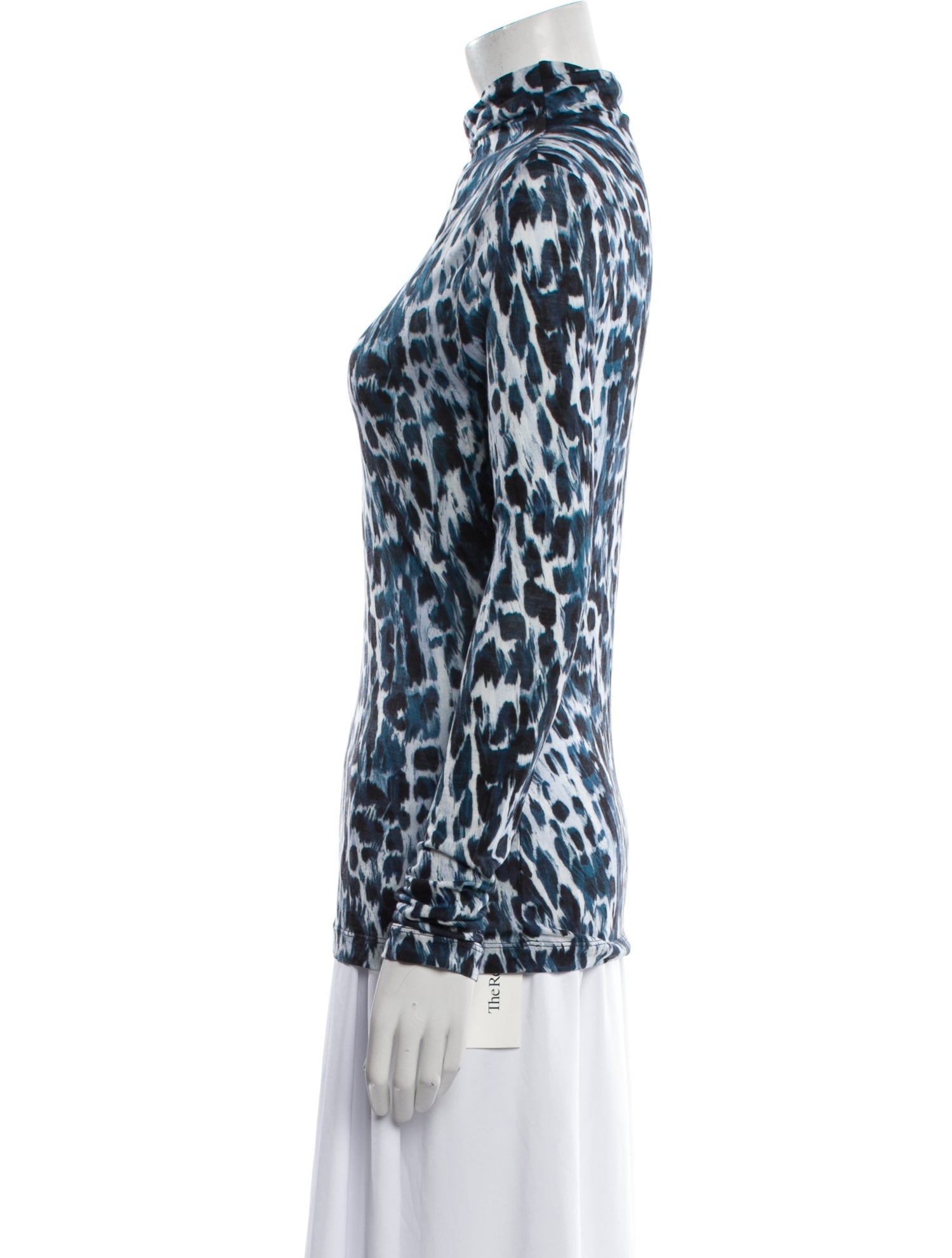 Camilla and Marc Animal Print Mock Neck Blouse