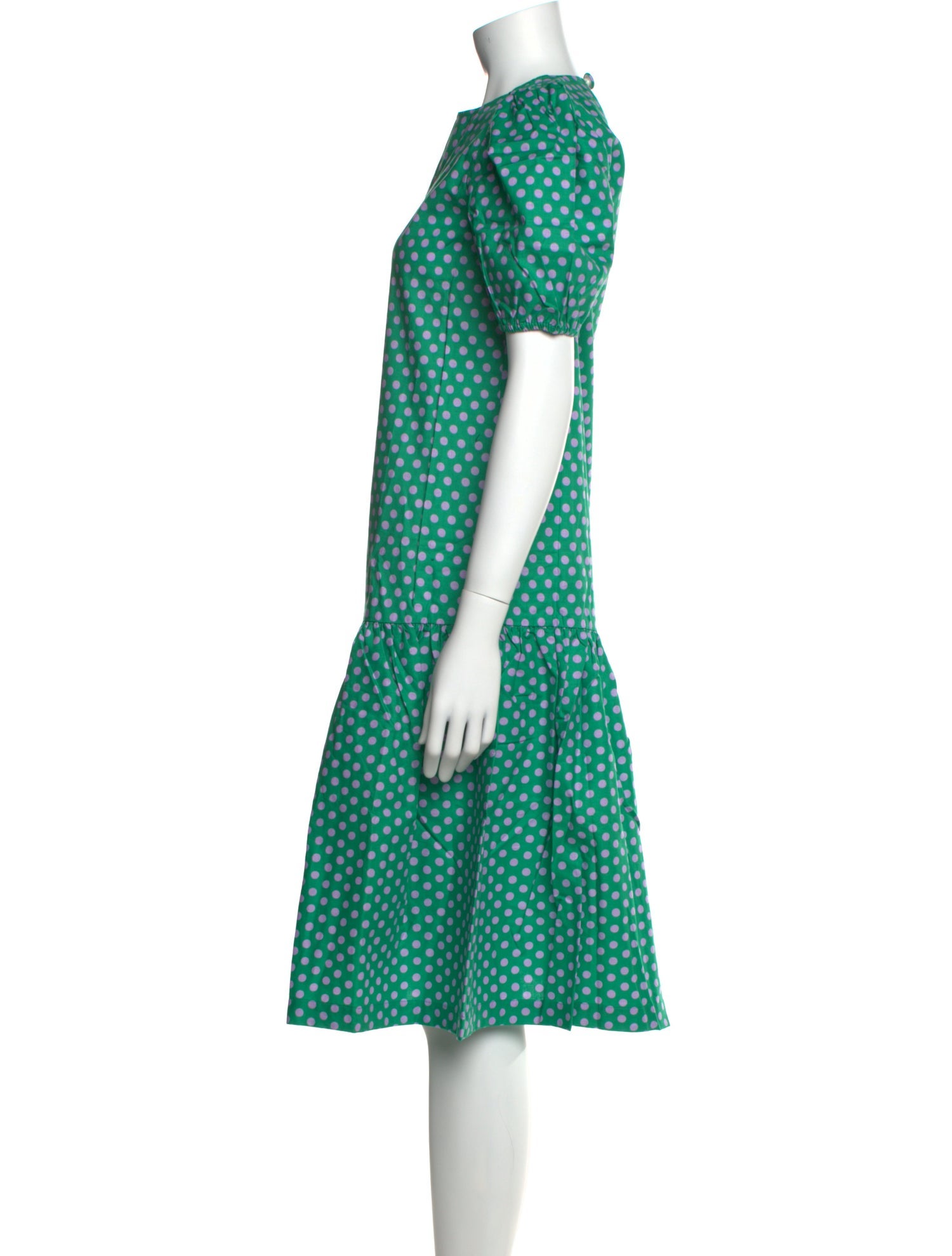 Casey Marks Polka Dot Print Midi Length Dress w/ Tags