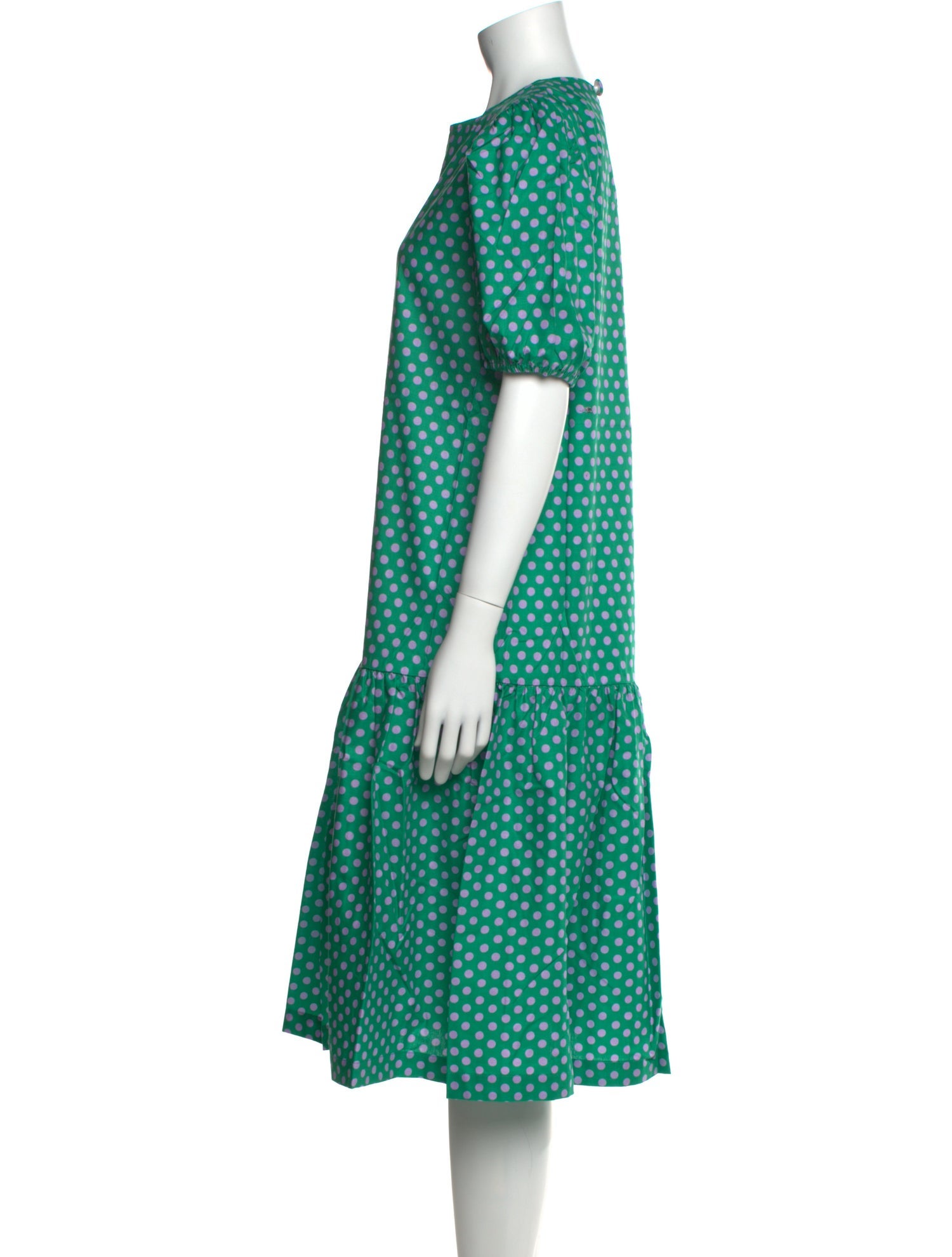 Casey Marks Polka Dot Print Midi Length Dress