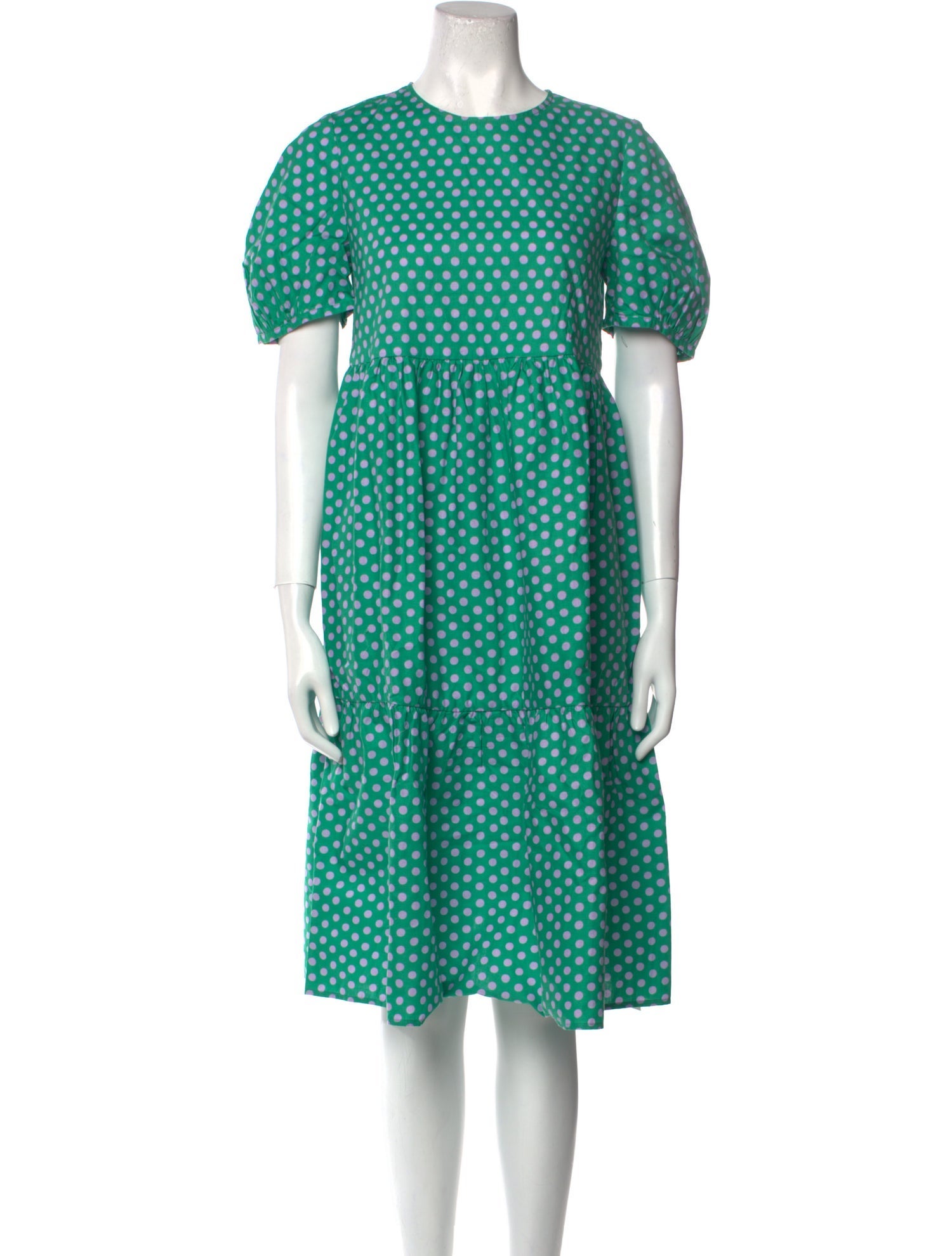 Casey Marks Polka Dot Print Midi Length Dress w/ Tags