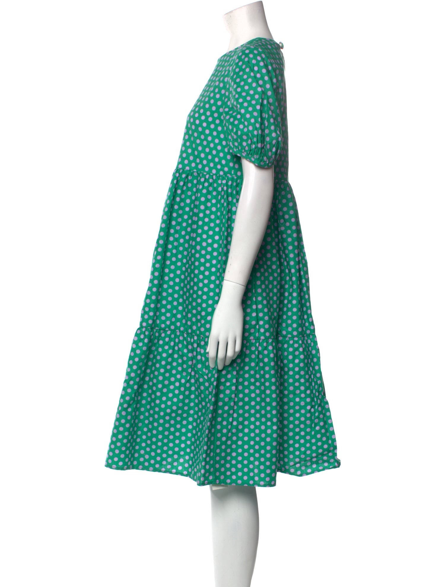 Casey Marks Polka Dot Print Midi Length Dress w/ Tags