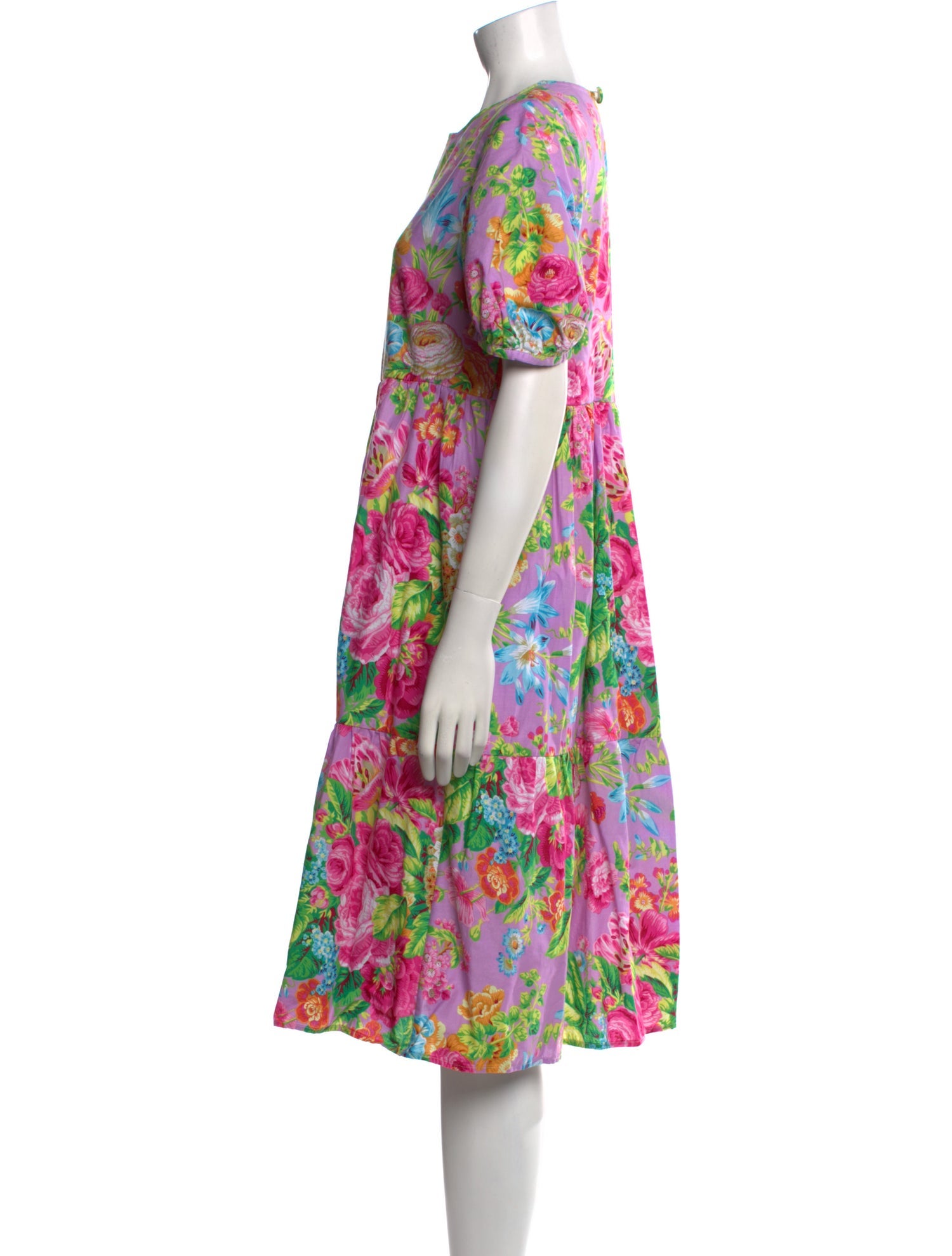 Casey Marks Floral Print Midi Length Dress