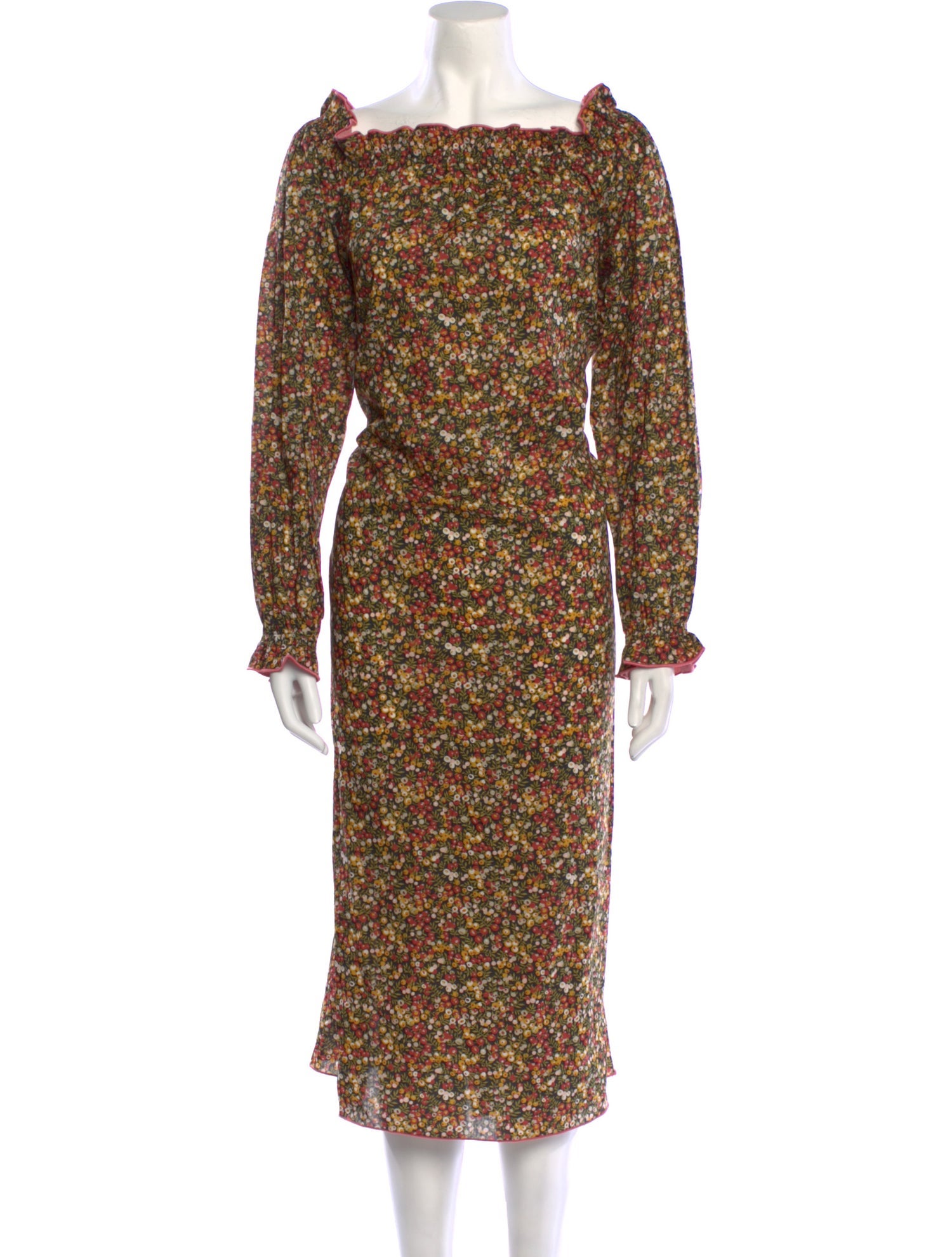 Casey Marks Floral Print Midi Length Dress