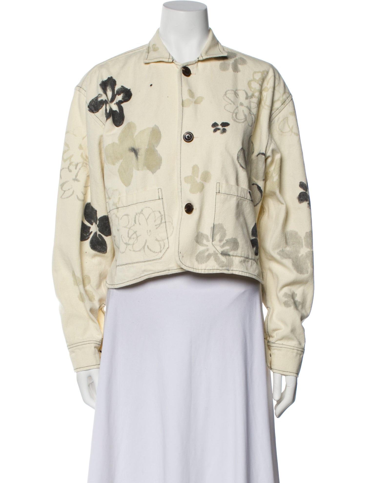 Connor Mcknight Floral Print Denim Jacket