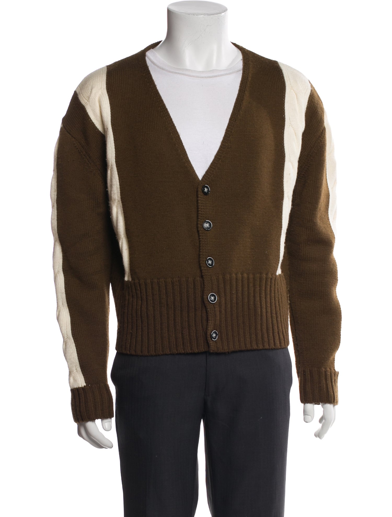 Connor Mcknight Merino Wool Colorblock Pattern Cardigan