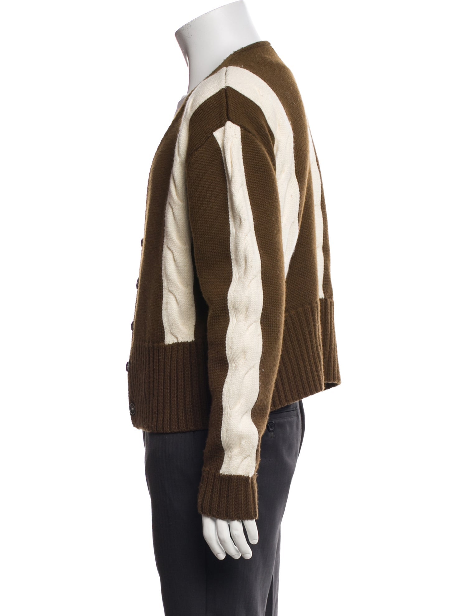 Connor Mcknight Merino Wool Colorblock Pattern Cardigan