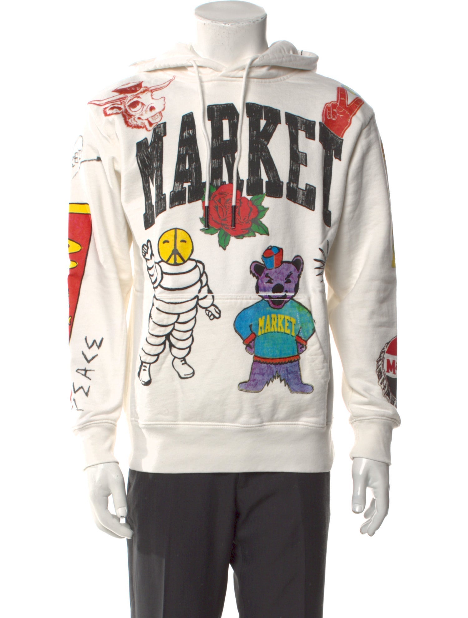 Market Graphic Print Crew Neck Hoodie