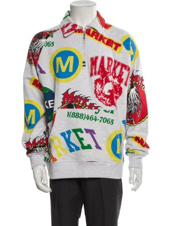 Market Printed Mock Neck Cardigan