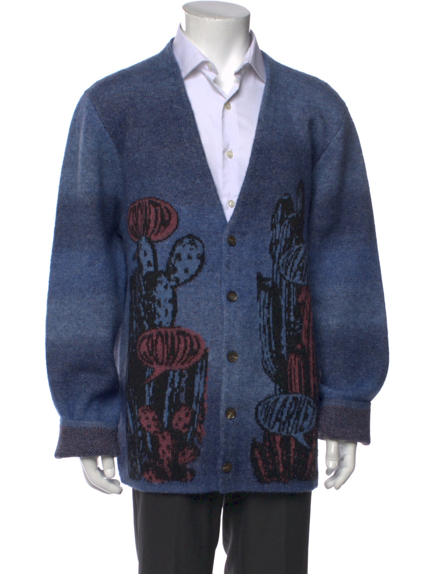 Market Printed V-Neck Cardigan