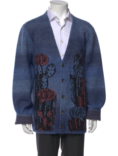 Market Printed V-Neck Cardigan