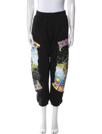 Market Graphic Print Embroidered Accent Sweatpants