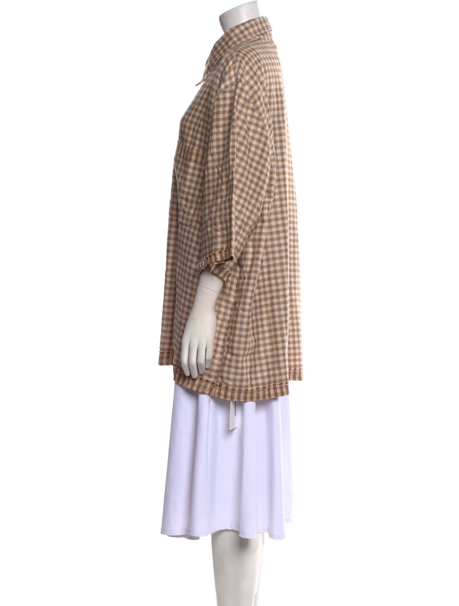 Camiel Fortgens Plaid Print Three-Quarter Sleeve Tunic w/ Tags