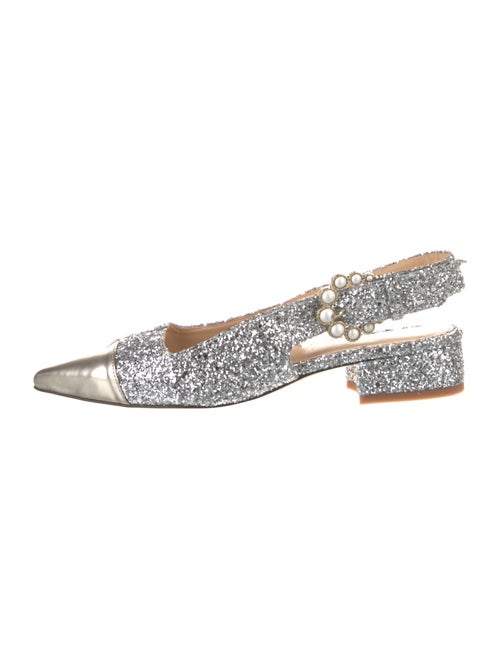 Camilla Elphick Glitter Colorblock Pattern Slingback Flats