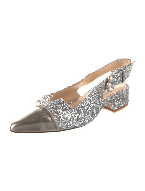 Camilla Elphick Glitter Colorblock Pattern Slingback Flats